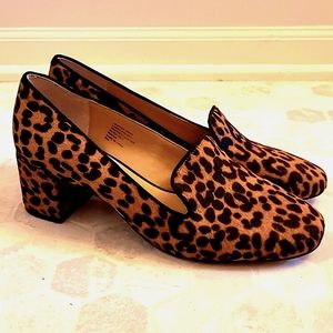 BANANA REPUBLIC leopard pony hair pumps
